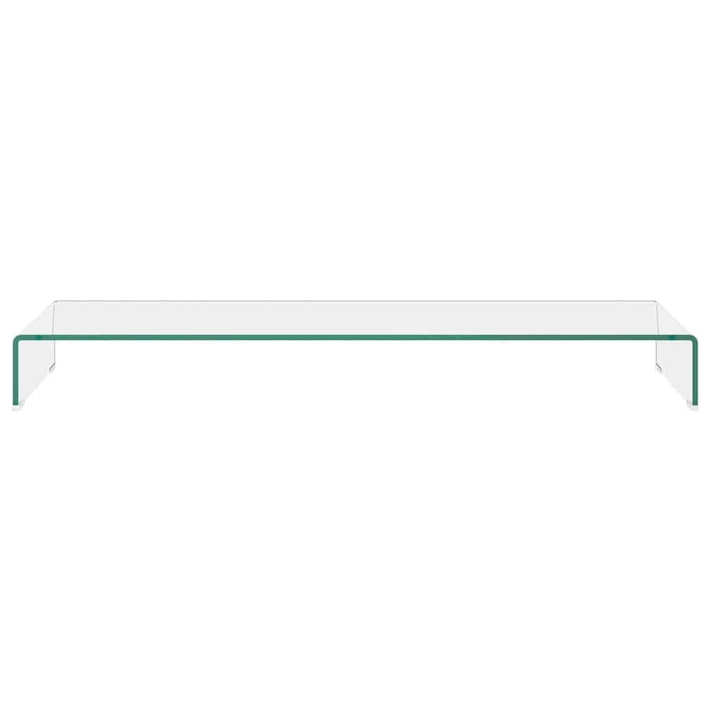 Leasha Rehausseur Écran PC Bureau, Réhausseur d'Écran Support de Moniteur 120x30x13 cm verre transparent