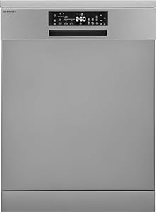 Sharp QW-NA25GF44BS-DE Freistehender Geschirrspüler 60cm / B / 14 Maßgedecke mit Besteckschublade / 8 Programme mit Automatikprogrammen/Halbe Beladung/Startzeitvorwahl/A...