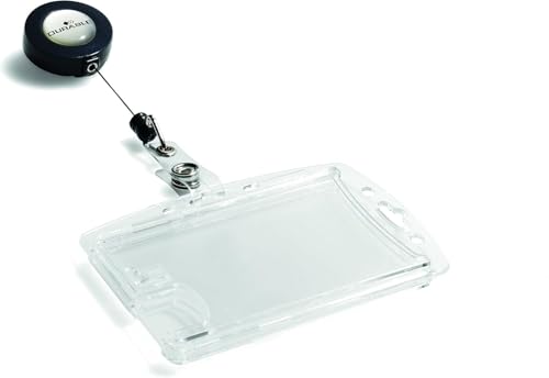 Durable Doppelbox mit Jojo für 2 Betriebs-/Sicherheitsausweise, 10 Stück, transparent, 822419