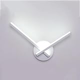 Modern Geometric LED Wall Sconce, Abstract Clock Hand Design, Black or White Finish, for Bedroom, Living Room, Dining Room, Study, Minimalist Contemporary Accent Lighting.(White)