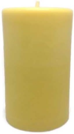 BearNaturalOrganics Pure Natural Beeswax Pillar Candle Yellow 3x6 inches