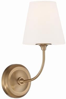 Crystorama Libby Langdon Sylvan 1 Light Vibrant Gold Sconce with Sconce with Glass Shade