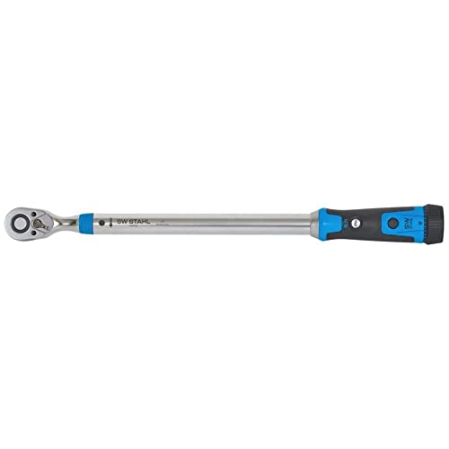 SW-Stahl 03874L Professional Torque Wrench 1/2 Inch 40-200 Nm with Switchable Ratchet Head I 48 Teeth I Trigger Accuracy ± 4% I Right Tightening I Tool for Tyre Change I Ratchet