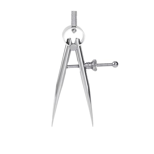 WUTA Spring Wing Divider 304 Stainless Steel Precision Scriber Caliper Tool Metal Dividers Adjustable Spacing Compass High Polished Round Leg for Drawing Circles, Leather Craft, Jewelry Design (Small)