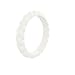 QALO Women's Stackable Silicone Ring, Quartz White, Twist, Size 6