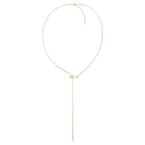 Collier avec épingle de sûreté en zircone cubique éclatante pour femme chic