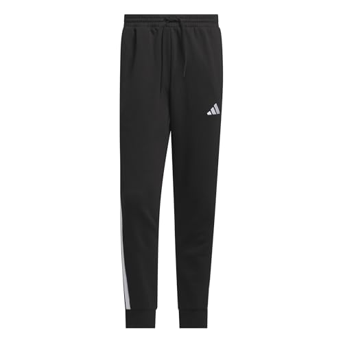 adidas Homme Essential Three Stripes Fleece Pant, Black/White, M