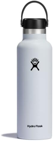 HYDRO FLASK - Water Bottle 709 ml (24 oz) - Vacuum Insulated Stainless Steel Water Bottle with Leak Proof Flex Cap and Powder Coat - BPA-Free - Standard Mouth - Rain