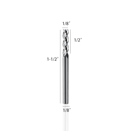 Image of NZ 1 /8 inch 3-Flute Square End Mill | CNC Milling Bits Uncoated Solid Carbide for Aluminum, Copper | 1-Pack