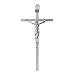 VINETEN Crucifix Wall Cross | Silver Metal Slender Catholic Crosses | Cross Wall Décor for Your Home - 8 Inch