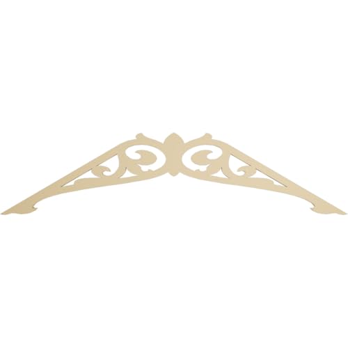 60"W x 17 1/2"H x 1 1/2"P (7/12) Pitch Carrillo Signature Urethane Gable Pediment, Primed Tan