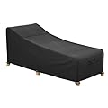 iBirdie Outdoor Lounge Chaise Chair Cover 86L x 36W x 32H inch Waterproof Patio Furniture Covers Lawn Pool Chair Cover 1 Pack Black