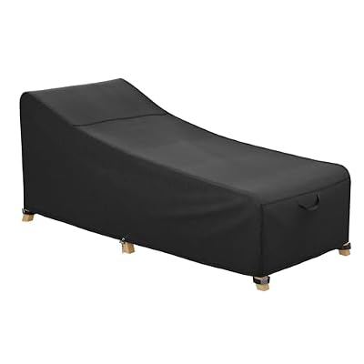 iBirdie Outdoor Lounge Chaise Chair Cover 86L x 36W x 32H inch Waterproof Patio Furniture Covers Lawn Pool Chair Cover 1 Pack Black