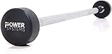 Power Systems Pro Style Rubber Fixed Straight Barbell - Pre-Loaded Weight (80)