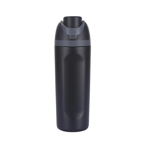 TUXCAXI Botella de agua deportiva resistente y térmica de 600 ml, diseñada para conservar el calor, ideal para los amantes del fitness en movimiento. 600, Negro, Boca de copa 7.4cm