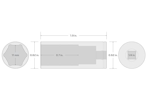 Image of TEKTON 1 /4 Inch Drive x 11 mm Deep 6-Point Socket | SHD03111
