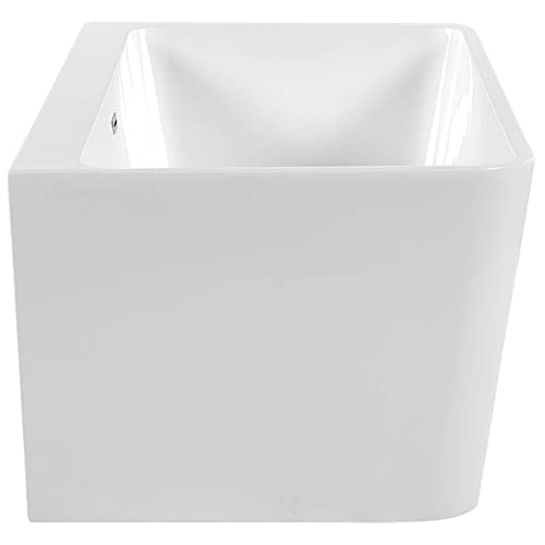 Acryl Badewanne rechteckig wandstehend weiß mit Überlauf 170 x 80 cm Hassel