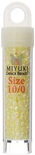 Miyuki Delica 10/0 Pale Yellow Ceylon Lined-Dyed DB0232-5.2Gram Vial of Japanese Glass Beads