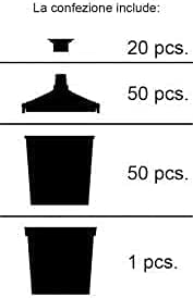 Kit de peinture jetable Tasses PPS capacité 650 ml – Lot de 50 pièces EPS