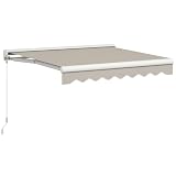 Outsunny Toldo Retráctil Eléctrico o Manual 250x200 cm para Balcón Crema