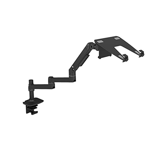 Soporte de monitor para teletrabajo y diseño con brazo articulado mecánico negro