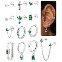 MILACOLATO 13Piezas Piercing Oreja Oro Plata para Mujere Acero