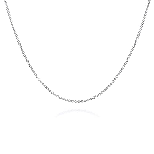 TreasureBay Collar de plata de ley 925 para mujer, cadena de ancla de cuerda Rolo, collar de cadena de ancla de 40,6 cm, 45,7 cm, 48,3 cm, 50,8 cm, 53,3 cm, 55,8 cm, 61,2 cm, 76,2 cm, Plata esterlina