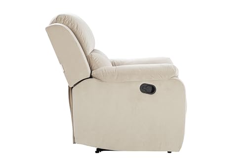 Image of Urban living - Joseph Single Seater Fabric Manual Recliner | 1 Seater Sofa | Single Sofa Recliner | 1 Seater Chair Sofa | 1 Year Warranty | Beige