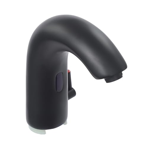 Robinet à capteur infrarouge, mitigeur automatique sans contact chaud et froid, mitigeur de lavabo pour salle de bain (noir)
