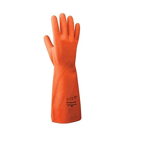 BRUSH HOUSE Acid Alkali Proof Chemical Resistant Rubber Safety Hand Gloves | Heavy Duty Industrial Gloves Oil Protection, Non-Slip, Orange - 1 Pair (B0BRY6ZXKN) Amazon Price History, Amazon Price Tracker