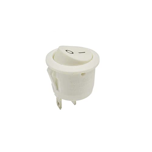 5pcs KCD1 Rocker Switch 2 Pin 3 Pin 4 Pin 20mm ON-OFF ON-OFF-ON Round Boat Switch Cap Dash Dashboard (2position 2pin round white)
