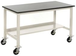 72 x 30 in. Mobile Phenolic Resin Safety Edge Lab Bench - Tan