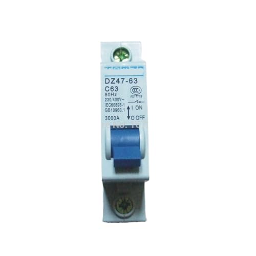 YZATCDZG Disjoncteur Miniature 1P 63A 230V ~ 50HZ/60HZ C45 Type C