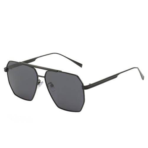 Lunettes de soleil pour hommes conduite et terrasse grand miroir rétro noir BL métal