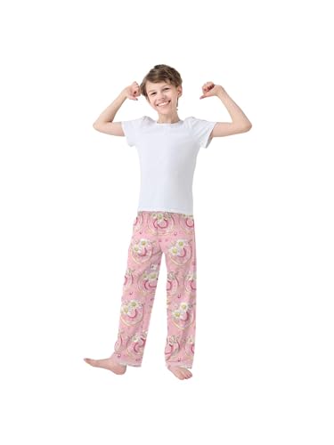 ZZKKO Flower Donuts Pink Boys Pants for Kids Jogger Pants with Pockets S3