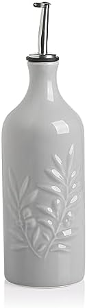 Sweejar Ceramic Oil Dispenser Bottle, 20 Oz, Gray, Set of 1