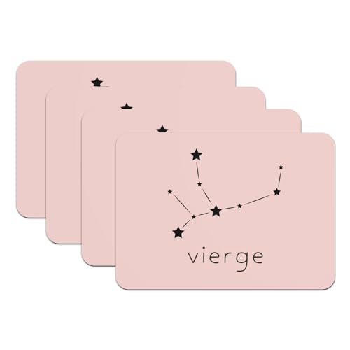 Set de table rose lot de 4 en caoutchouc astrologie constellation - 2