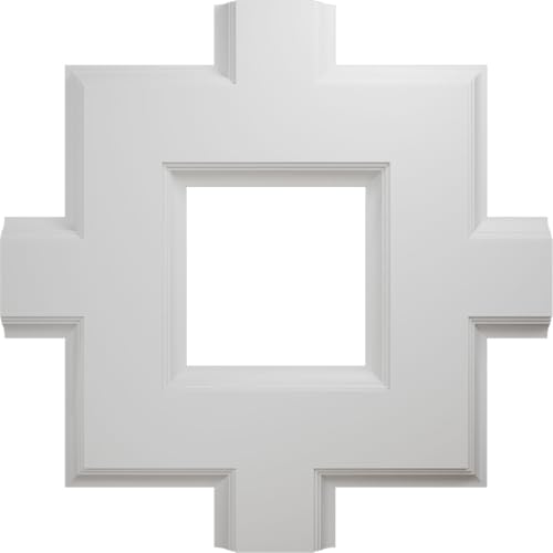 Ekena Millwork CC08ISI02X36X36TR Inner Square Intersection for 8" Traditional Coffered Ceiling System, 36"W x 2"P x 36"L, Primed
