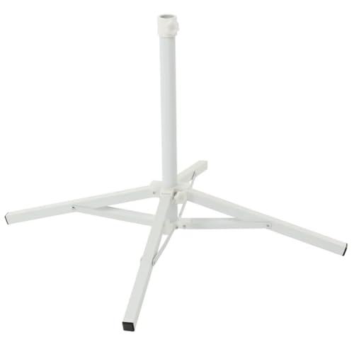 BAKAJI Base Ombrellone in Acciaio Richiudibile e Salvaspazio, Supporto Ombrelloni Bianco, Ideale per Giardino, Patio, Balcone, Bar, Ristorante, Facile Montare e Trasportare, Attacco Standard