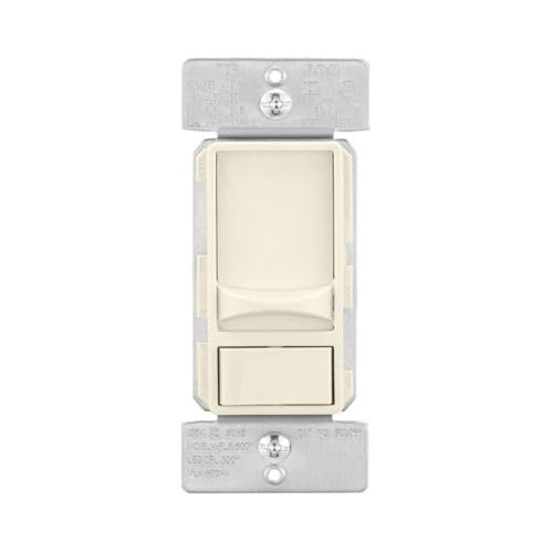 EATON Wiring SUL06P-LA-KB-L Sliding Dimmer Switch, 277 V, 2 Gang, Light Almond Finish