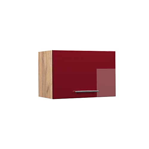Vicco Elément Haut de Cuisine Fame-Line, Rouge Bordeaux Haute Brillance, 60cm Plat, à Combiner avec d'autres modules de la série Fame-Line