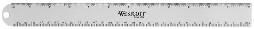 Westcott English and Metric Anodized Aluminum Ruler, 12-Inch, Silver