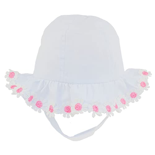 Faith & Sarah Kids Baby Girls Summer Sun Hat with Chin Strap and Daisy Flowers