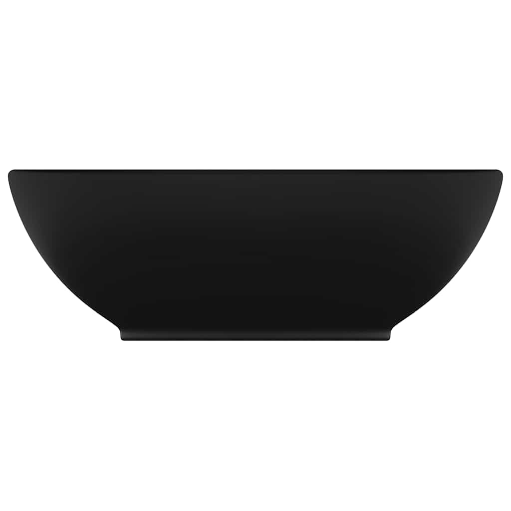 Lavabo ovale nero opaco, in ceramica, 40 x 33 cm, per bagno degli ospiti, WC degli ospiti, ristrutturazione, ristrutturazione, ristrutturazione, lavandino da parete, 40 x 33 cm