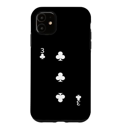Three (3) of Clubs �g�����v �|�[�J�[�J�[�h �u���b�N�W���b�N�J�[�h �X�}�z�P�[�X iPhone 11 �p