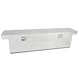 Eivojor 60' Heavy Duty Aluminum Stripes Plated Tool Box Pick Up Truck Bed RV Trailer Toolbox Storage Organizer with Locks and Keys,60'x 12'x 14'-Silver