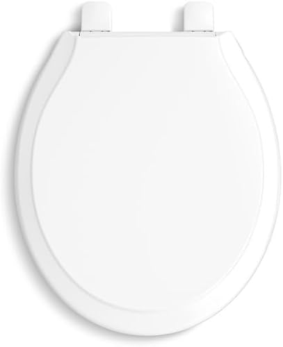 Miniatura 2 de KOHLER 78052-RL-0 Rutledge ReadyLatch - Asiento de inodoro redondo con cierre silencioso, tapa y asiento de cierre lento, parachoques de agarre