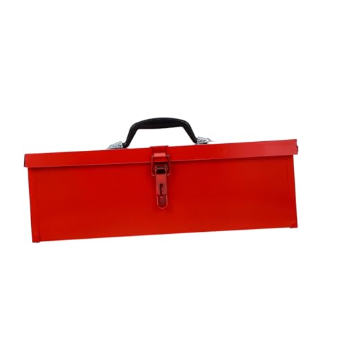 SAFIGLE Boîte à Outils Tôle Rouge Portable Mallette Métallique Résistante et Étanche Rangement pour Outils Ménagers Poignée Confortable Protection Antichoc
