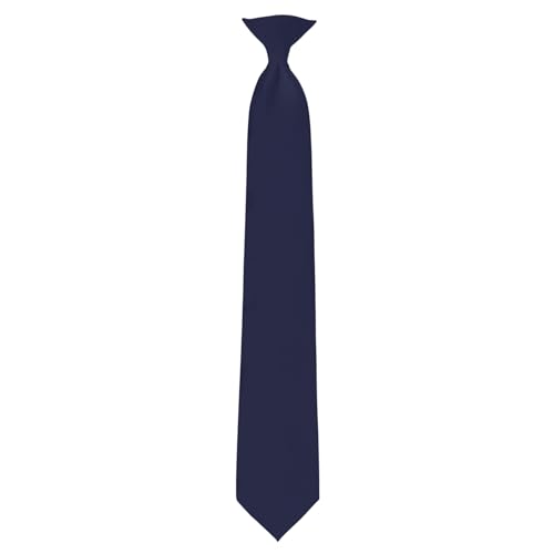 Image of Jacob Alexander Uniform Solid Clip-On Tie with Buttonholes