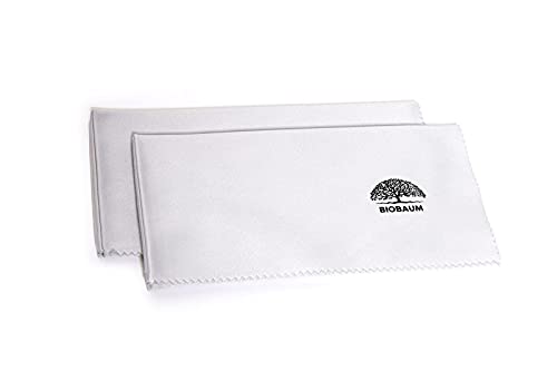 Biobaum®️ 2X Brillenputztücher XXL 35x35 cm (Vorteilspack) Ideal zur Reinigung von Brillen, Displays, Handy, Bildschirme, Laptops - Antistatisch gegen Fussel (Optikerqualität) Cover